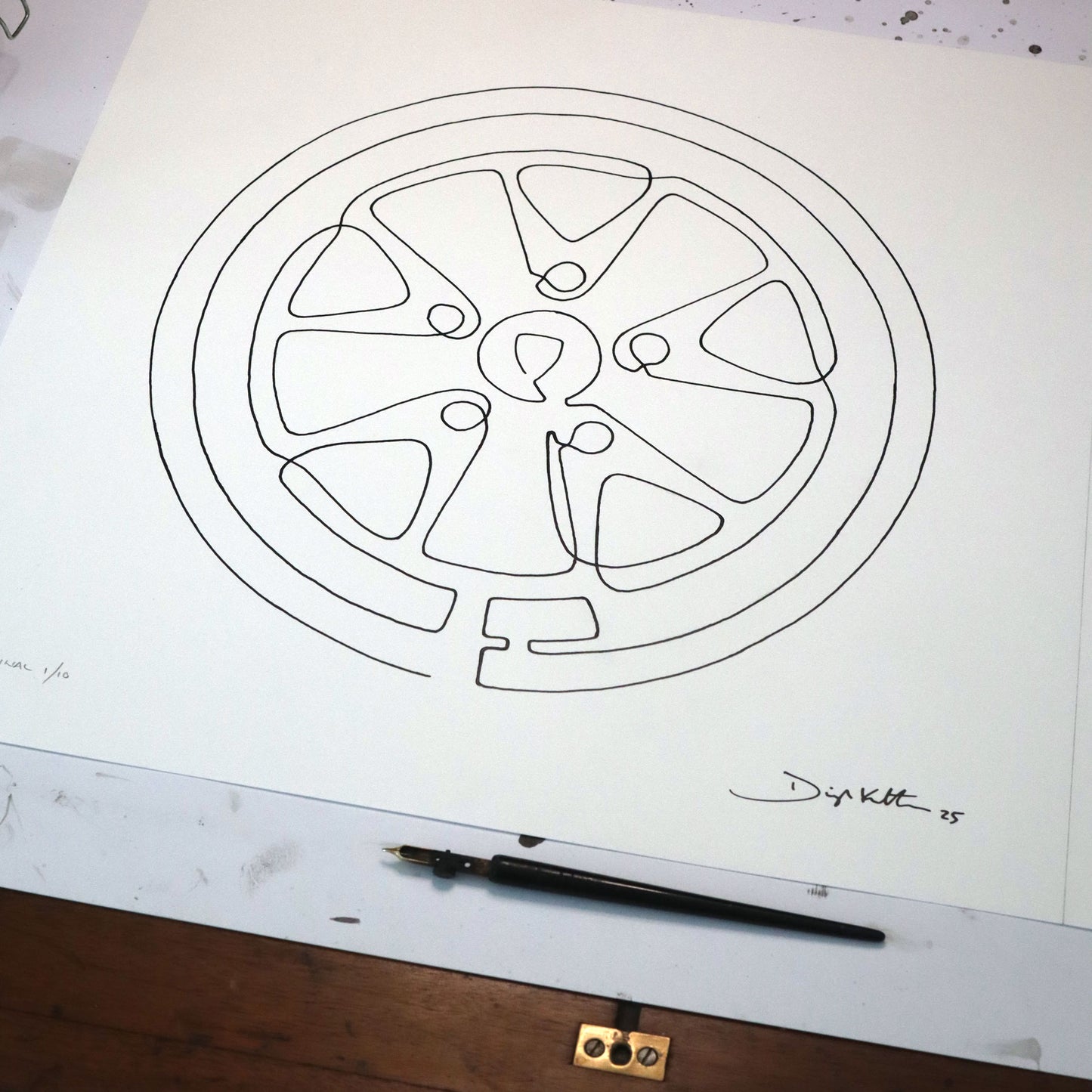 "Fuchs Wheel" Single Line Drawing