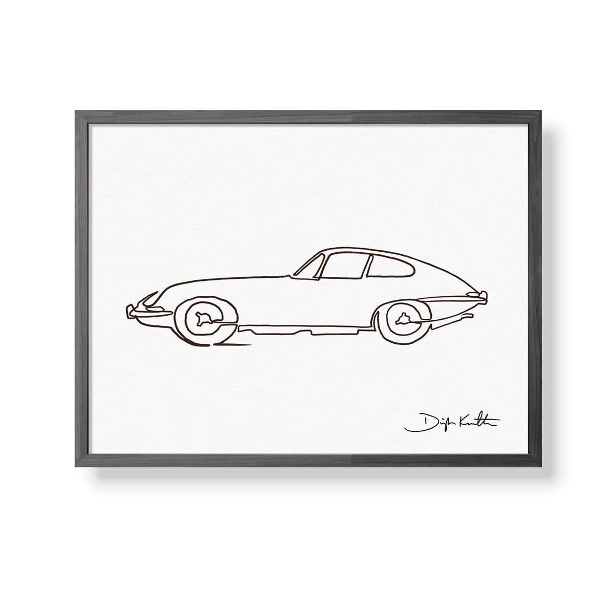 Jaguar E-Type Coupe Single Line Drawing