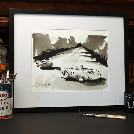 Porsche 550 at Le Mans Gesture 1: 11x14"