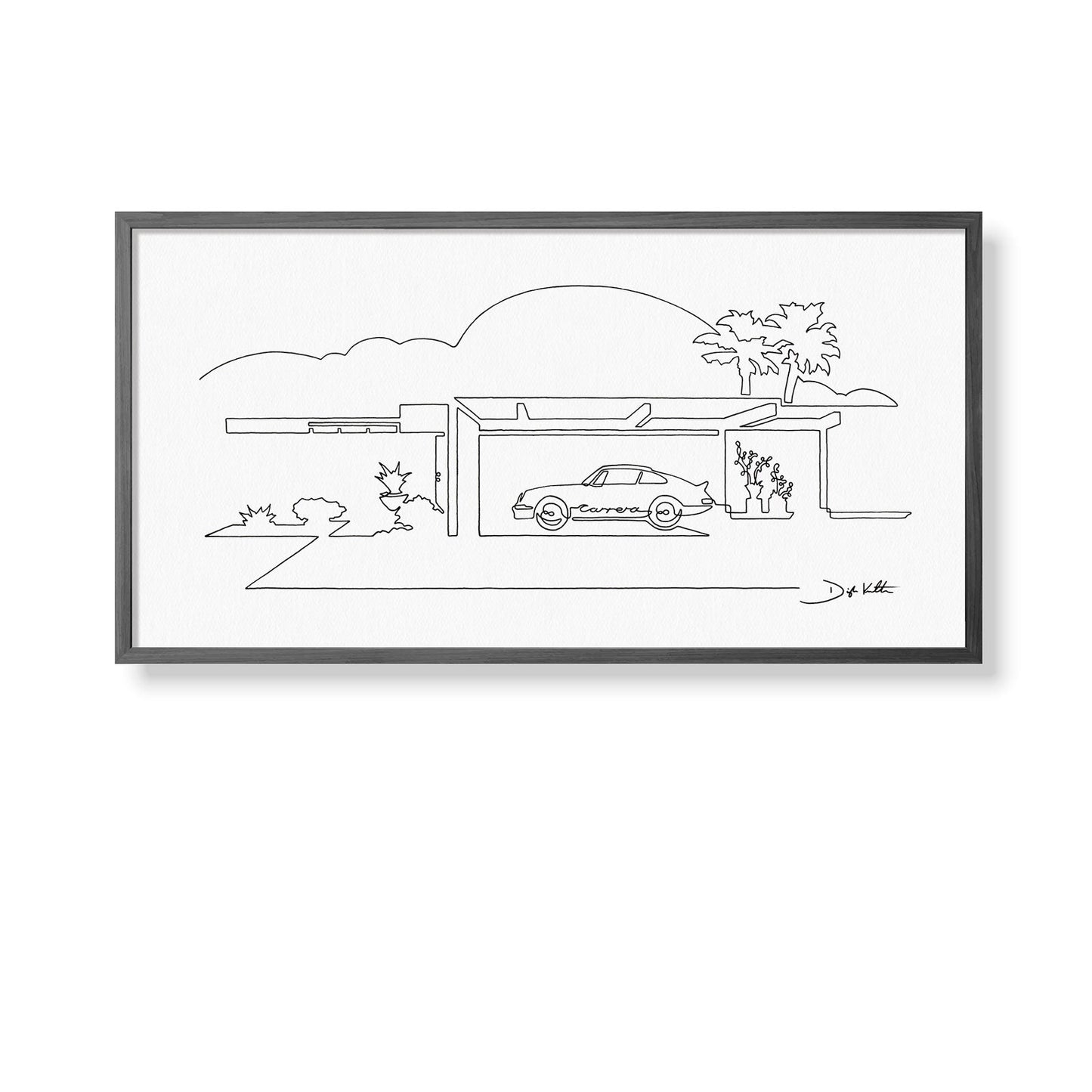 "Palm Springs Carrera" Single Line Limited Edition Print