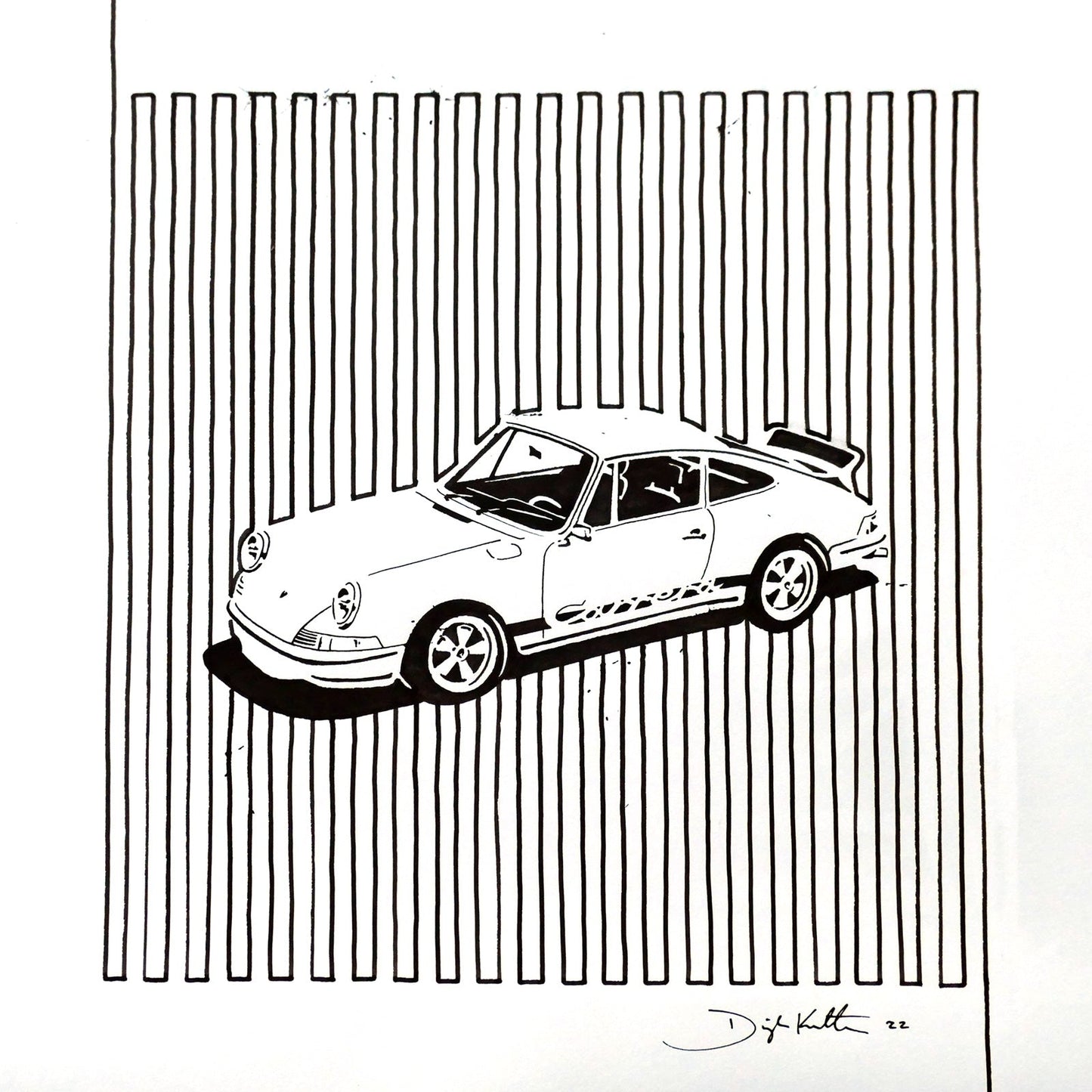 "Lineage 911RS" Original Ink Drawing