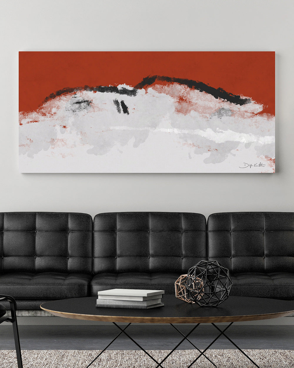 Ferrari 250 GTO Modern Expressive Mixed Media on Canvas: 24x48"