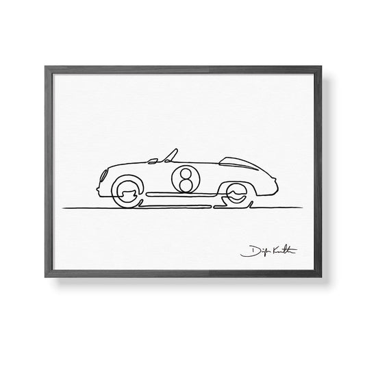 Porsche 356A Speedster Single Line Drawing