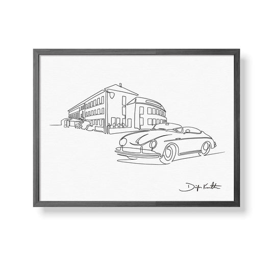 Porsche 356 at Werk One Single Line Drawing: Limited Edition Print