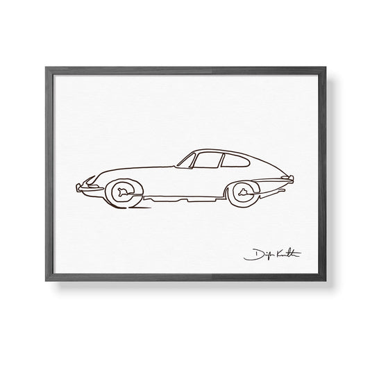 Jaguar E-Type Coupe Single Line Drawing