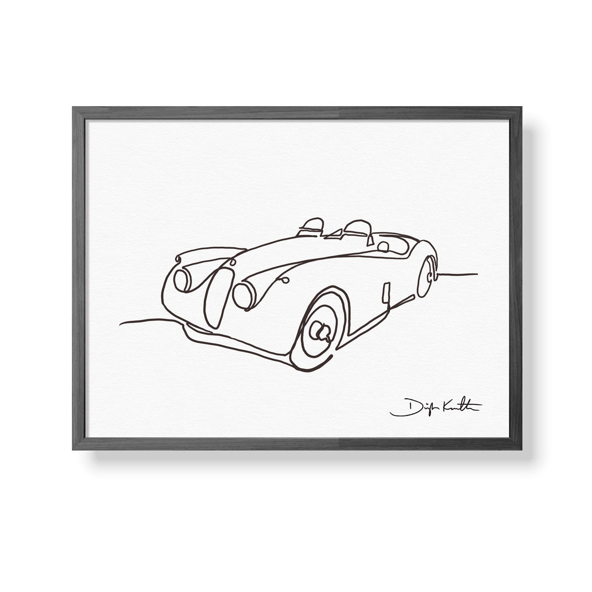 Jaguar XK120 Single Line Drawing